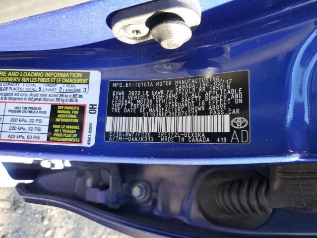 Photo 10 from auction – 2017 TOYOTA COROLLA L with VIN 2T1BURHE3HC875222