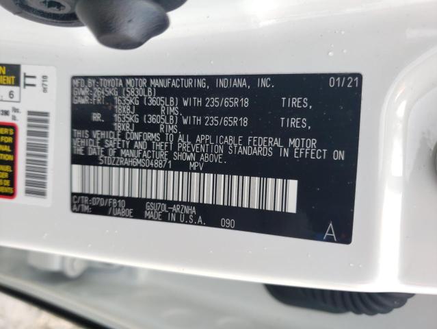 Photo 10 from auction – 2021 TOYOTA HIGHLANDER with VIN 5TDZZRAH6MS048871