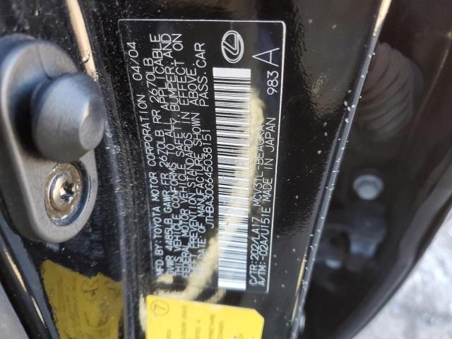 Photo 10 from auction – 2004 LEXUS ES 330 with VIN JTHBA30G645038151