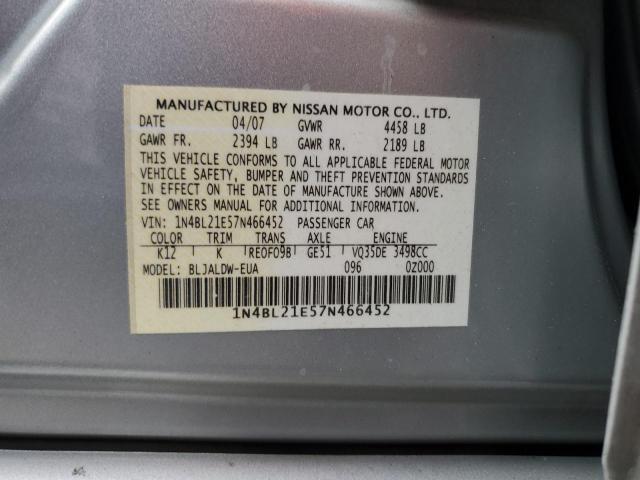 Photo 10 from auction – 2007 NISSAN ALTIMA 3.5 with VIN 1N4BL21E57N466452