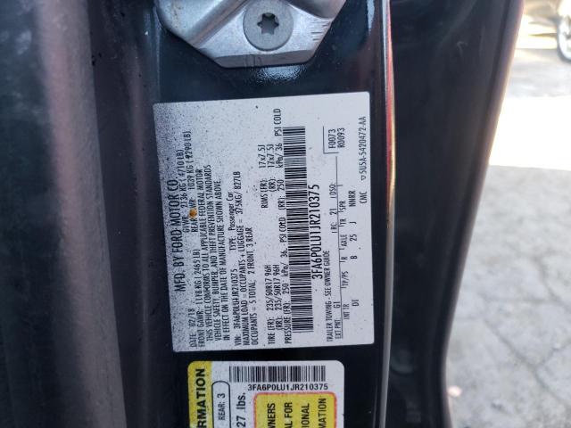 Photo 10 from auction – 2018 FORD FUSION SE with VIN 3FA6P0LU1JR210375