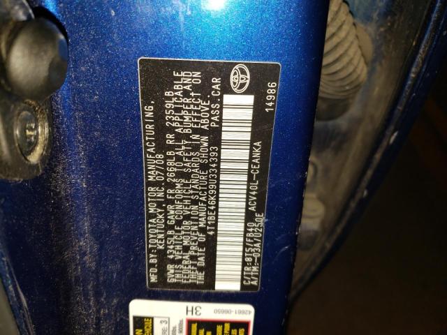Photo 10 from auction – 2009 TOYOTA CAMRY BASE with VIN 4T1BE46K99U334393