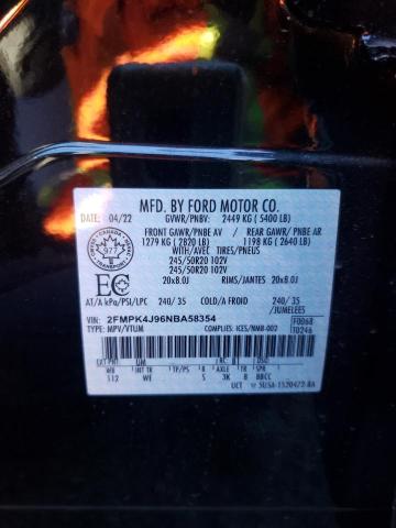 Photo 10 from auction – 2022 FORD EDGE SEL with VIN 2FMPK4J96NBA58354