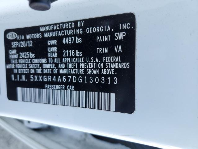Photo 10 from auction – 2013 KIA OPTIMA SX with VIN 5XXGR4A67DG130313