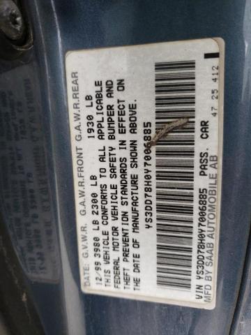 Photo 10 from auction – 2000 SAAB 9-3 with VIN YS3DD78H0Y7006885