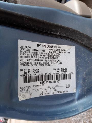 Photo 10 from auction – 2005 FORD TAURUS SE with VIN 1FAHP53205A198823