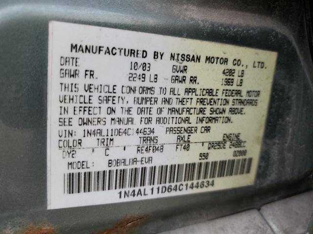Photo 10 from auction – 2004 NISSAN ALTIMA BAS with VIN 1N4AL11D64C144634