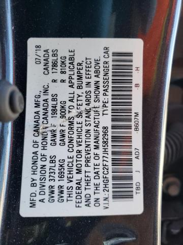 Photo 10 from auction – 2018 HONDA CIVIC EX with VIN 2HGFC2F77JH582968