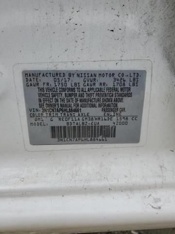 Photo 10 from auction – 2017 NISSAN VERSA S with VIN 3N1CN7AP6HL884661
