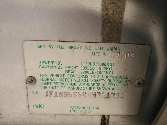Photo 10 from auction – 2004 SUBARU FORESTER 2 with VIN JF1SG65644H721701