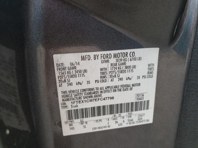 Photo 10 from auction – 2014 FORD F150 SUPER with VIN 1FTEX1CM7EFC47798