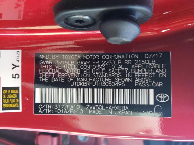 Photo 10 from auction – 2017 TOYOTA PRIUS with VIN JTDKBRFU1H3050496