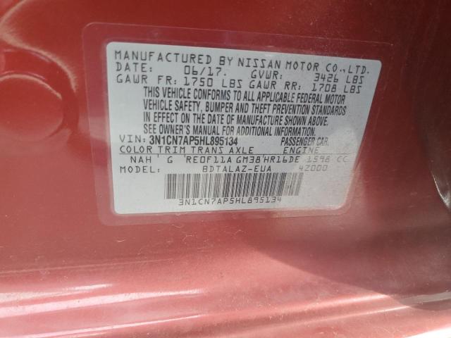 Photo 10 from auction – 2017 NISSAN VERSA S with VIN 3N1CN7AP5HL895134