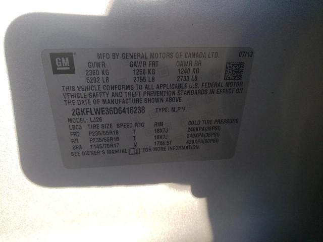 Photo 10 from auction – 2013 GMC TERRAIN SL with VIN 2GKFLWE36D6416238