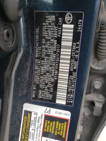 Photo 10 from auction – 2016 TOYOTA CAMRY LE with VIN 4T1BF1FK7GU173017