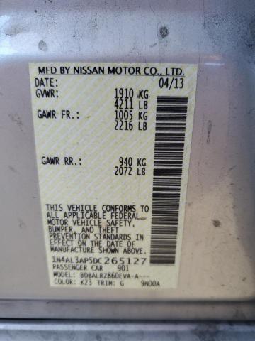 Photo 10 from auction – 2013 NISSAN ALTIMA 2.5 with VIN 1N4AL3AP5DC265127
