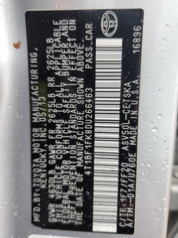 Photo 10 from auction – 2013 TOYOTA CAMRY L with VIN 4T1BF1FK8DU266463