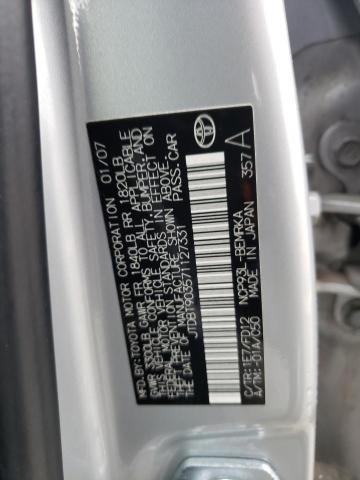 Photo 10 from auction – 2007 TOYOTA YARIS with VIN JTDBT903571127331