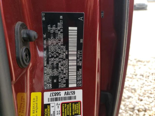 Photo 10 from auction – 2012 TOYOTA SIENNA XLE with VIN 5TDYK3DC4CS266822