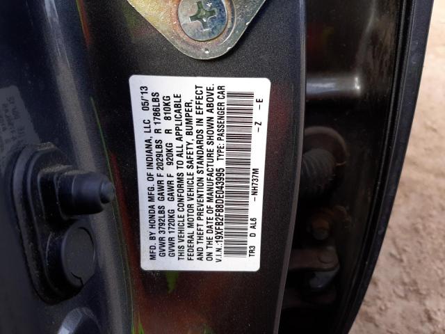 Photo 10 from auction – 2013 HONDA CIVIC EX with VIN 19XFB2F88DE043995