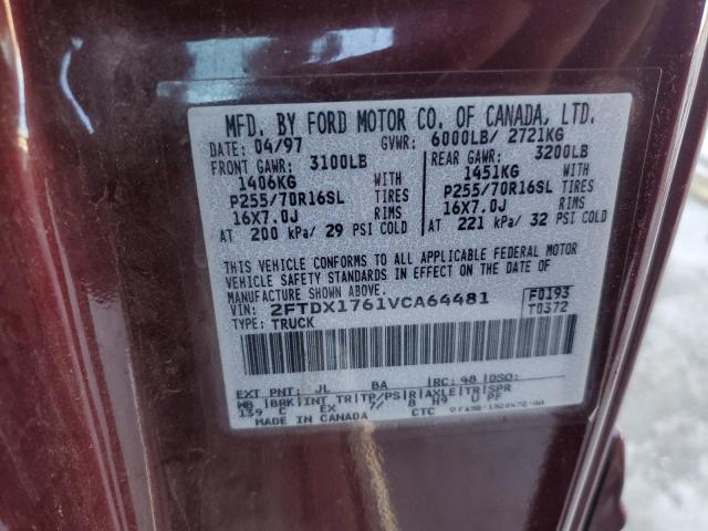 Photo 10 from auction – 1997 FORD F150 with VIN 2FTDX1761VCA64481