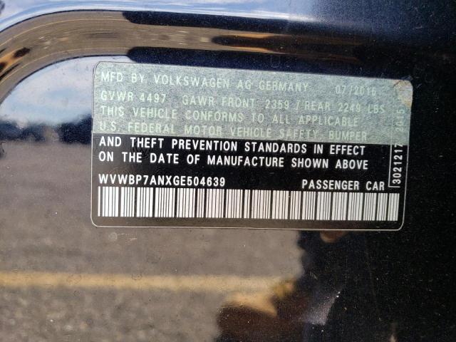 Photo 10 from auction – 2016 VOLKSWAGEN CC BASE with VIN WVWBP7ANXGE504639