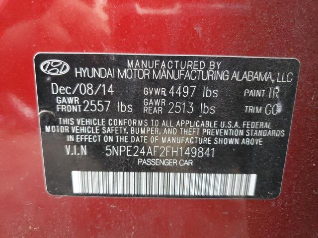 Photo 10 from auction – 2015 HYUNDAI SONATA SE with VIN 5NPE24AF2FH149841
