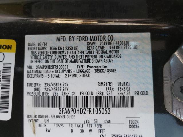 Photo 10 from auction – 2015 FORD FUSION with VIN 3FA6P0HD2FR105053