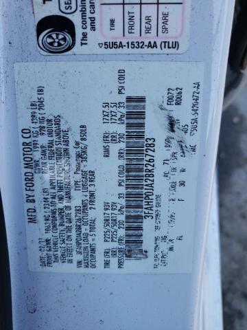 Photo 10 from auction – 2011 FORD FUSION SEL with VIN 3FAHP0JA2BR267283