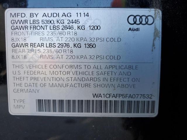 Photo 10 from auction – 2015 AUDI Q5 PREMIUM with VIN WA1CFAFP5FA077532