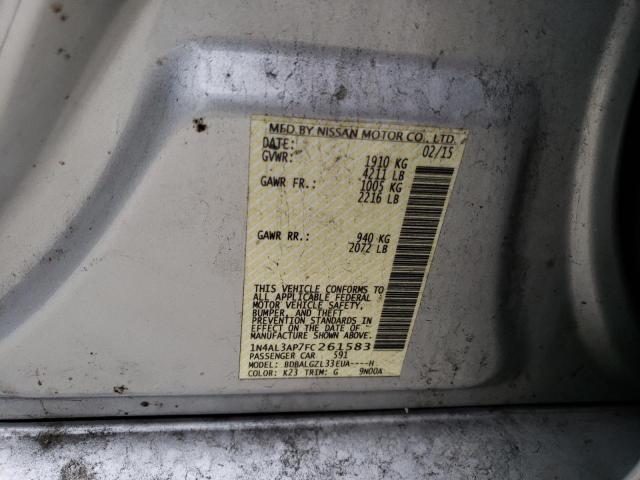 Photo 10 from auction – 2015 NISSAN ALTIMA 2.5 with VIN 1N4AL3AP7FC261583