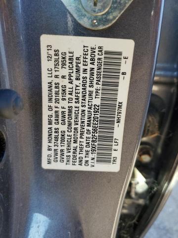 Photo 10 from auction – 2014 HONDA CIVIC LX with VIN 19XFB2F56EE201922