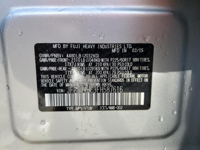Photo 10 from auction – 2015 SUBARU FORESTER 2 with VIN JF2SJABC3FH587616