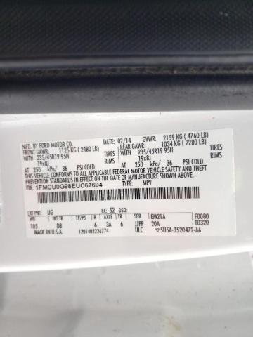 Photo 10 from auction – 2014 FORD ESCAPE SE with VIN 1FMCU0G98EUC67694