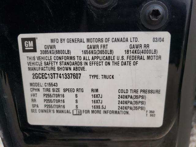 Photo 10 from auction – 2004 CHEVROLET SILVERADO with VIN 2GCEC13T741337607