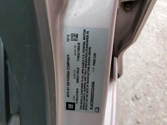 Photo 10 from auction – 2013 CHEVROLET SPARK 1LT with VIN KL8CD6S92DC524599