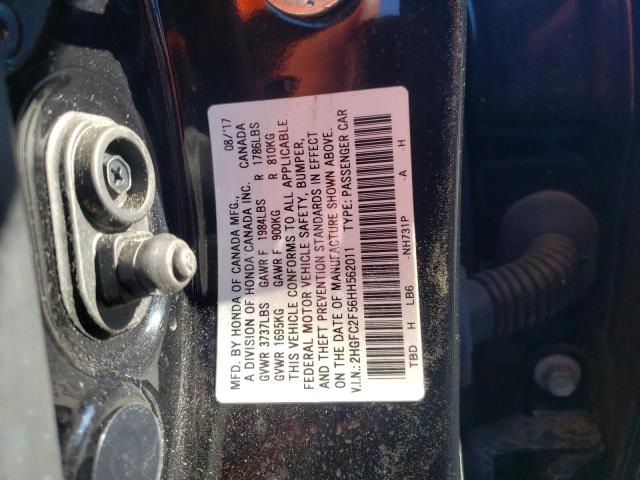 Photo 10 from auction – 2017 HONDA CIVIC LX with VIN 2HGFC2F56HH562011