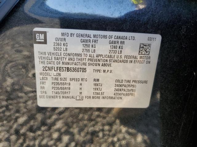 Photo 10 from auction – 2011 CHEVROLET EQUINOX LT with VIN 2CNFLFE57B6360705