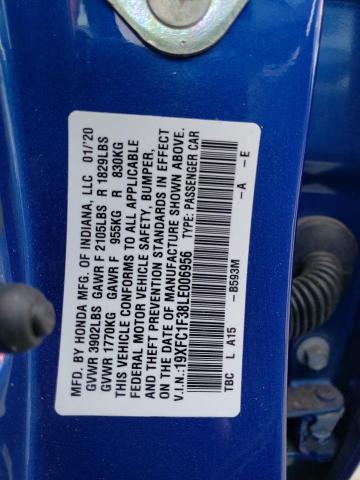 Photo 10 from auction – 2020 HONDA CIVIC EX with VIN 19XFC1F38LE006956