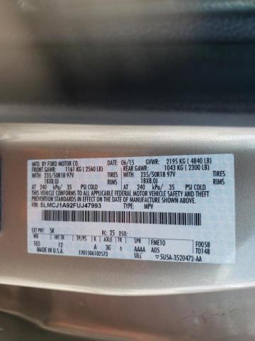 Photo 10 from auction – 2015 LINCOLN MKC with VIN 5LMCJ1A92FUJ47993