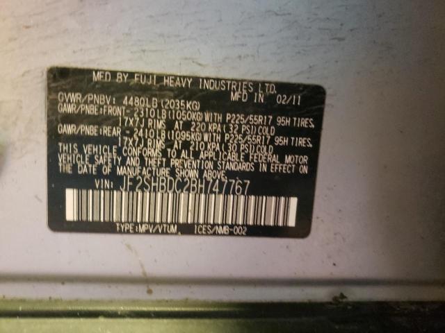 Photo 10 from auction – 2011 SUBARU FORESTER 2 with VIN JF2SHBDC2BH747767