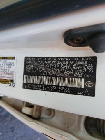 Photo 10 from auction – 2004 TOYOTA CAMRY LE with VIN JTDBE32K540264282