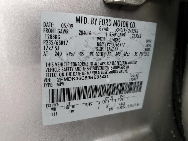 Photo 10 from auction – 2009 FORD EDGE SE with VIN 2FMDK36C69BB03431