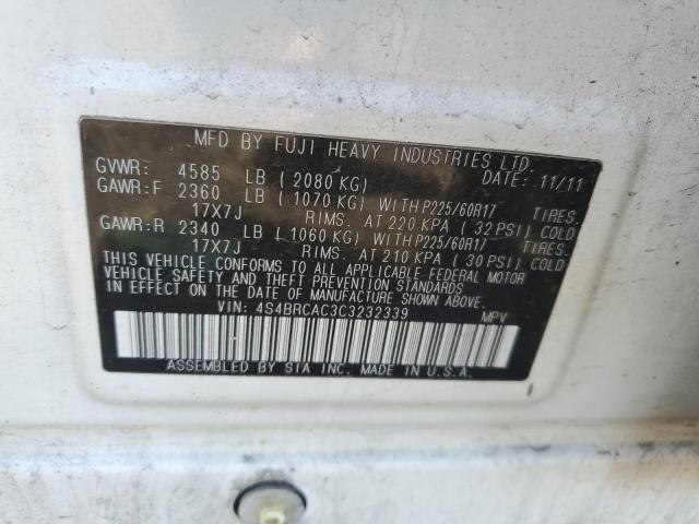 Снимка 10 от търг – 2012 SUBARU OUTBACK 2. с VIN 4S4BRCAC3C3232339