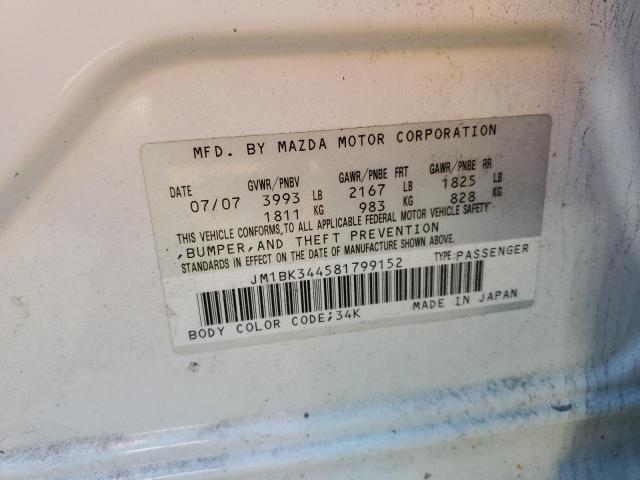 Photo 10 from auction – 2008 MAZDA 3 HATCHBAC with VIN JM1BK344581799152
