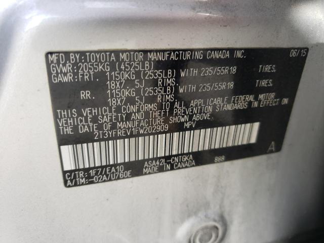 Photo 10 from auction – 2015 TOYOTA RAV4 LIMIT with VIN 2T3YFREV1FW202909