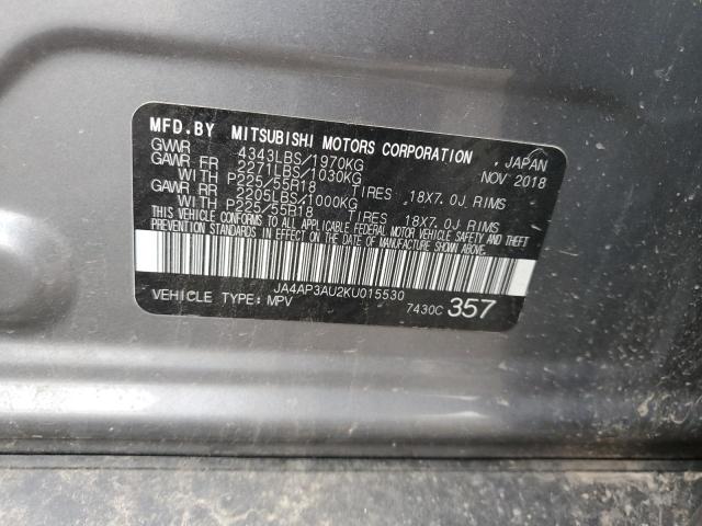 Photo 10 from auction – 2019 MITSUBISHI OUTLANDER with VIN JA4AP3AU2KU015530