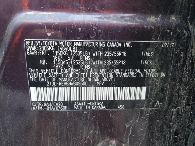 Photo 10 from auction – 2017 TOYOTA RAV4 LIMIT with VIN 2T3DFREV6HW609500