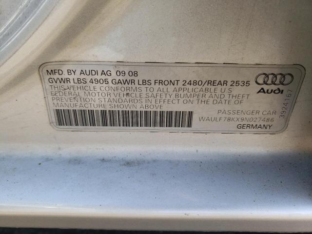 Photo 10 from auction – 2009 AUDI A4 2.0T QU with VIN WAULF78KX9N027486