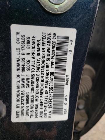 Photo 10 from auction – 2016 HONDA CIVIC EX with VIN 19XFC2F73GE054136